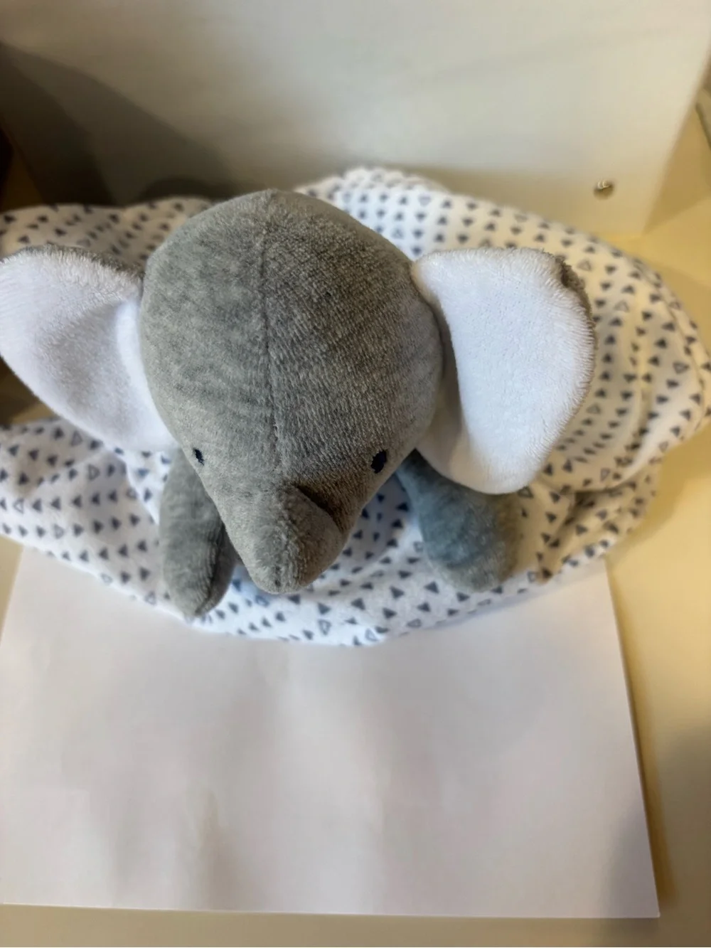 Carter's Gray and White Elephant Lovey Blanket baby